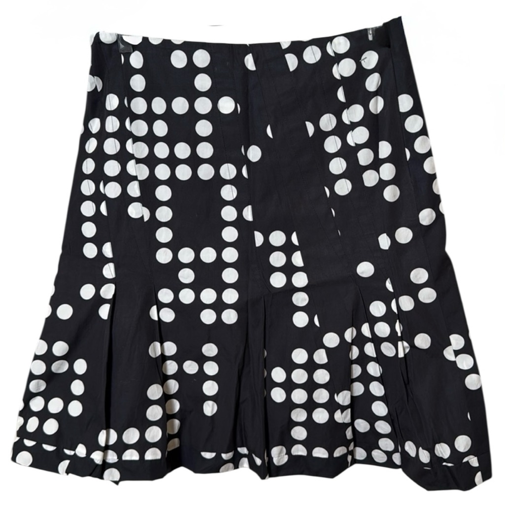 Akris Punto Bergdore Goodman Size 6 Skirt Black With White Polka Dots